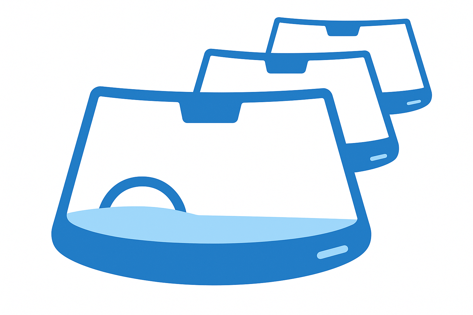 Three car windscreens